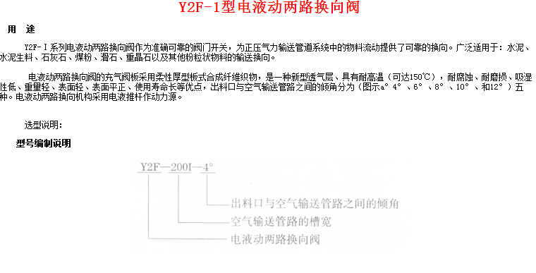 Y2F-1型電液動兩路換向閥